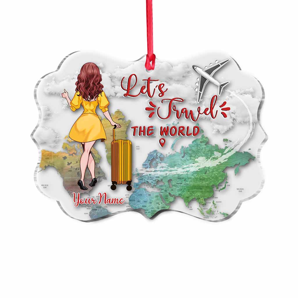 Adventure Awaits - Personalized Christmas Travelling Transparent Ornament
