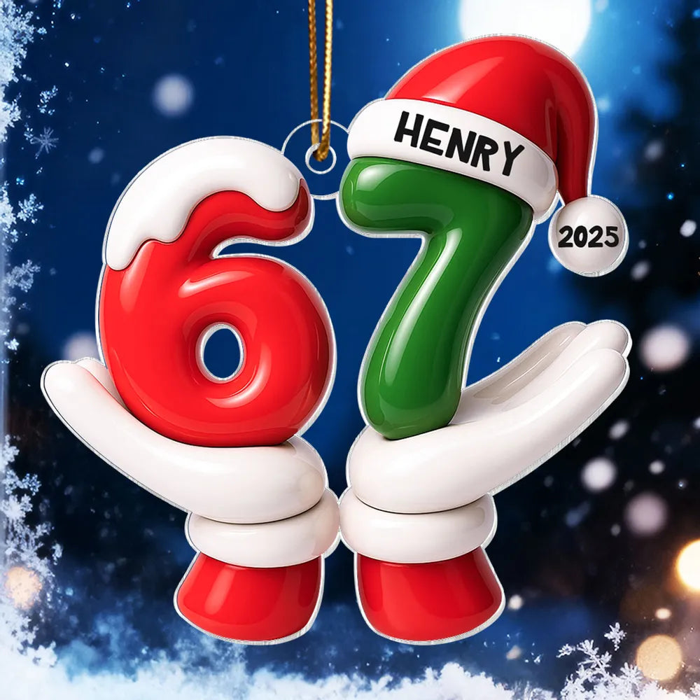 Personalized 67 Christmas Ornament with Name and Year – Fun Personalized Gift for Kids and Families