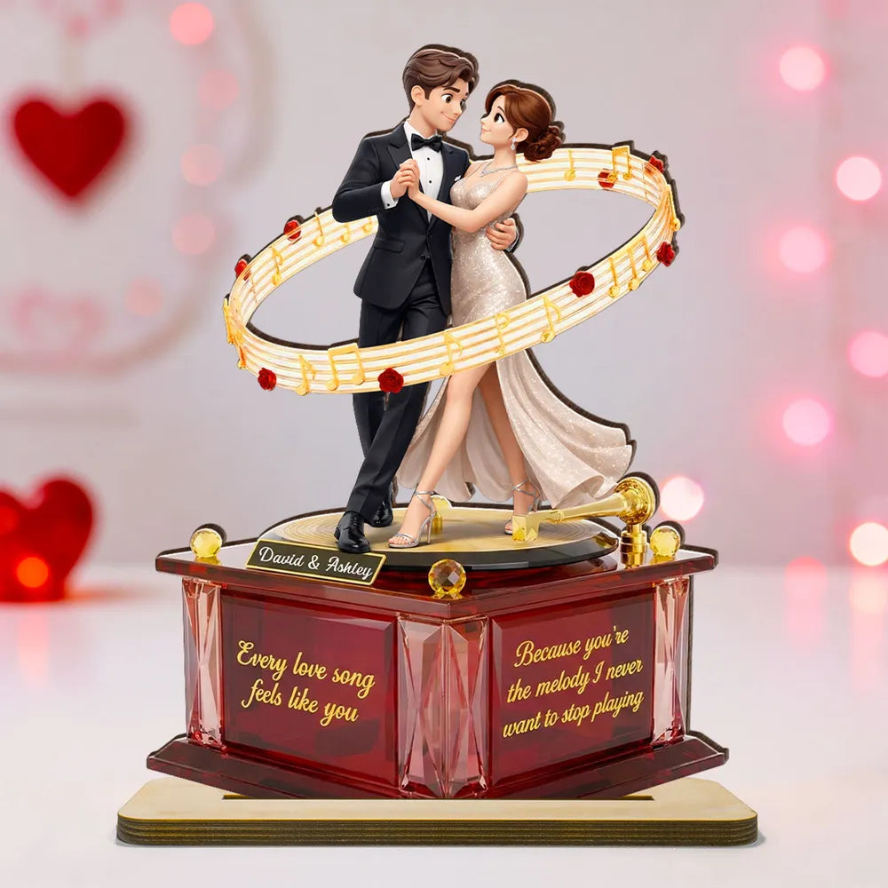 Personalized 2-Layer Wooden Plaque Dancing Couple with Musical Notes Romantic Gift for Him or Her, A Unique Love Keepsake