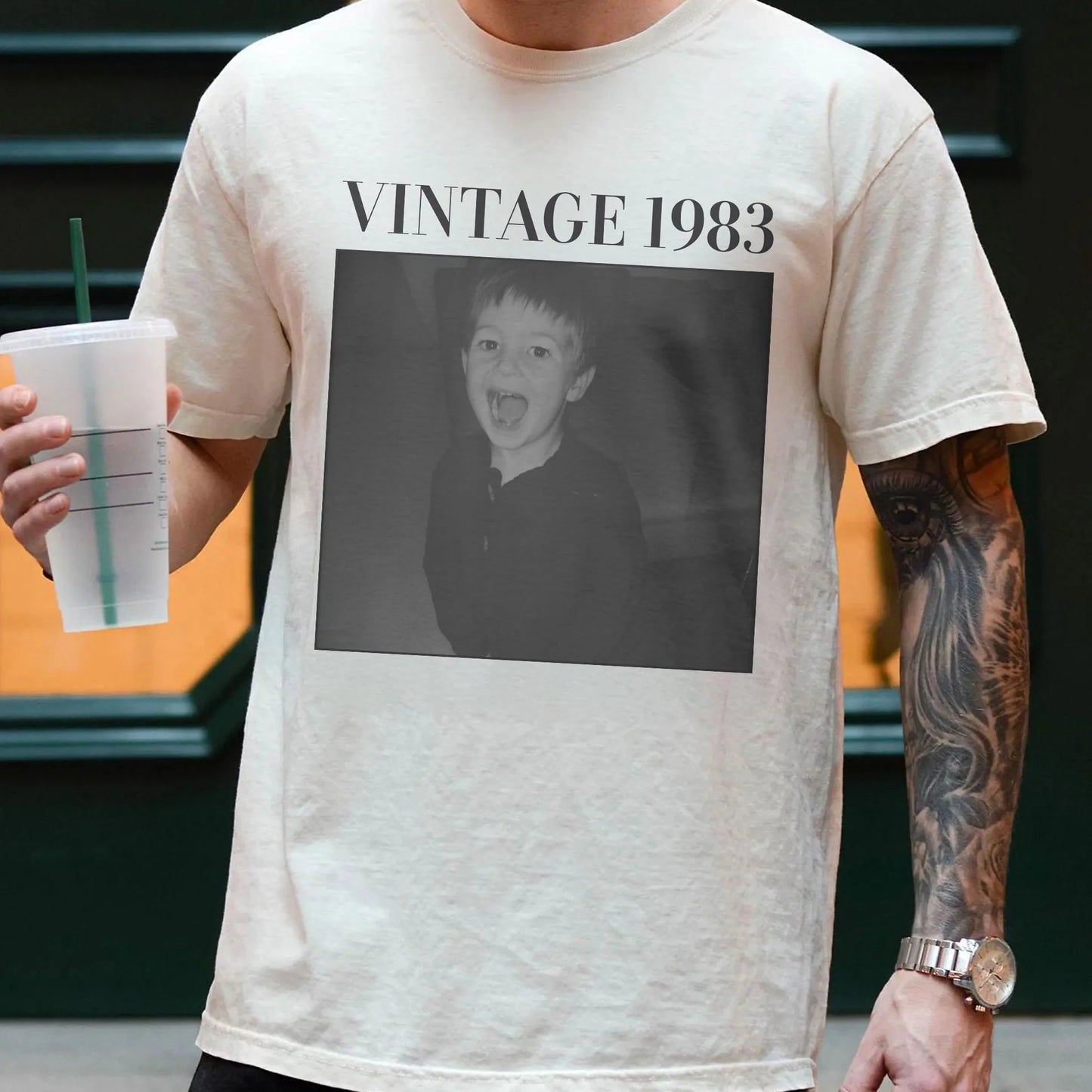 Nostalgic Personalized Photo Classic Tee Vintage Style Keepsake You Can Customize A Unique Creative Gift for Family