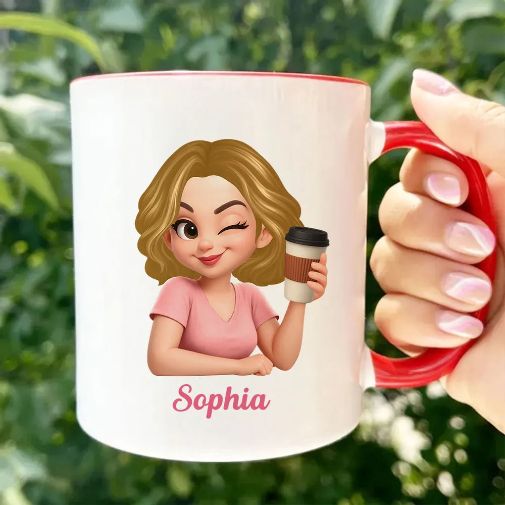 Personalized Cool Moms Club Ceramic Mug With Custom Cartoon Mom, Cute Daily Coffee Gift For Mom And Wife