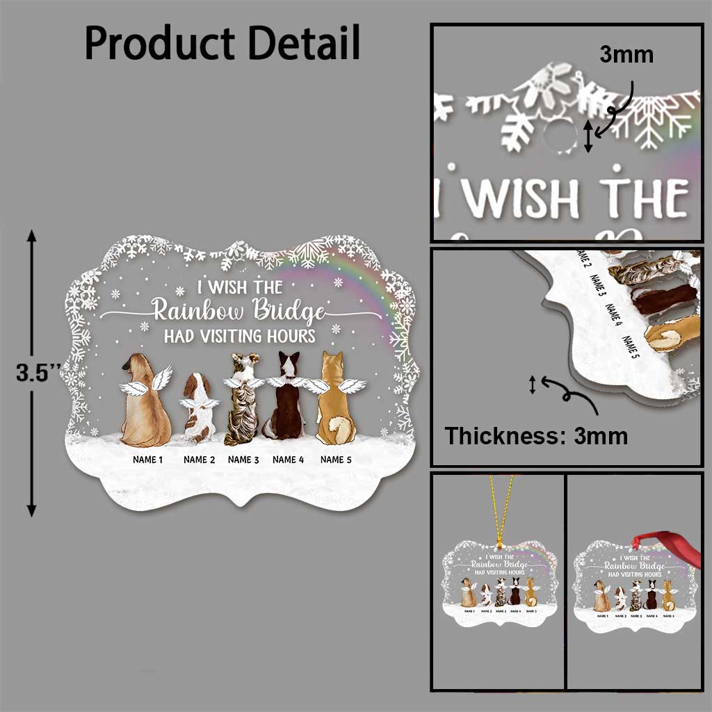 The Rainbow Bridge - Personalized Christmas Dog Transparent Ornament