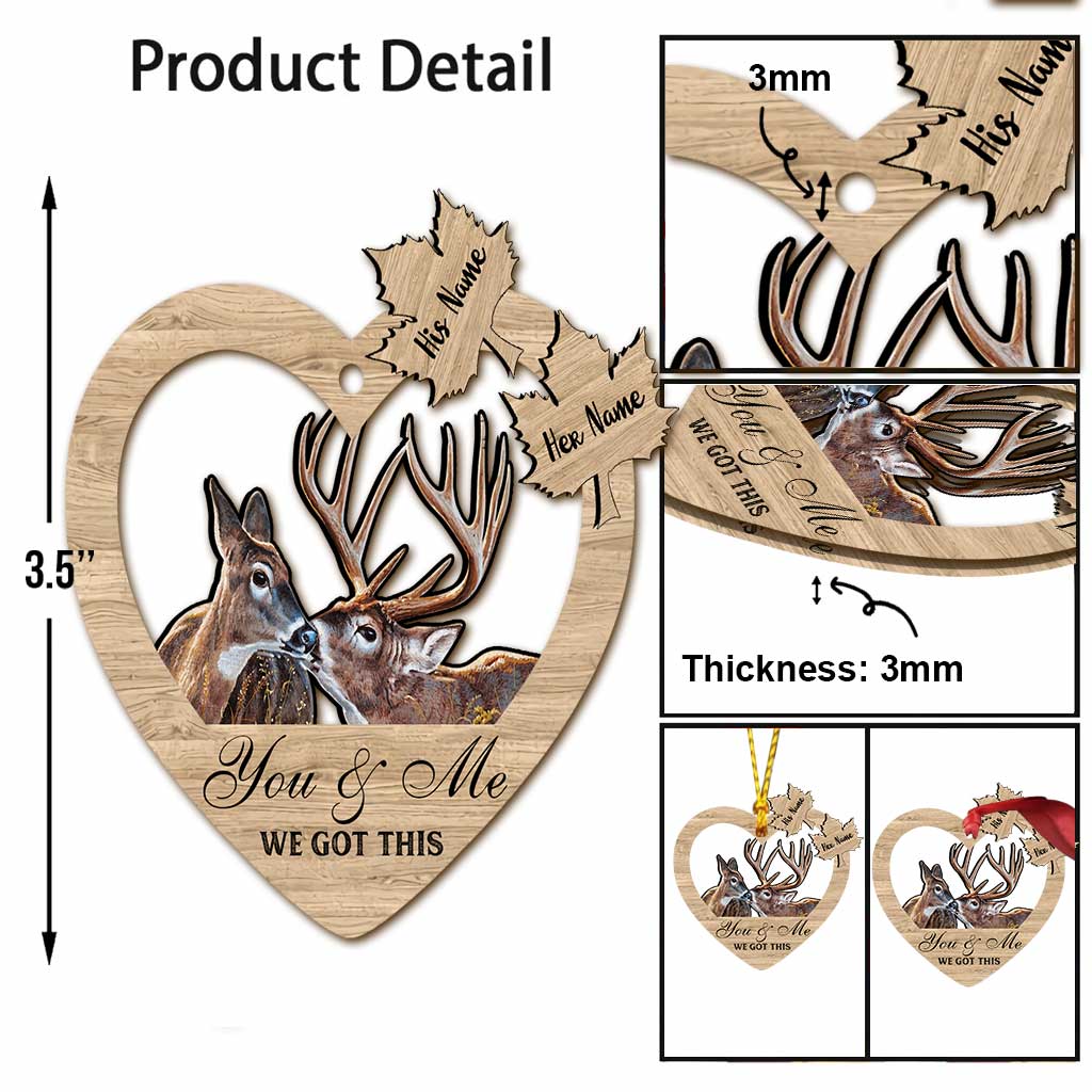 You & Me - Personalized Christmas Hunting Ornament (Printed On Both Sides)
