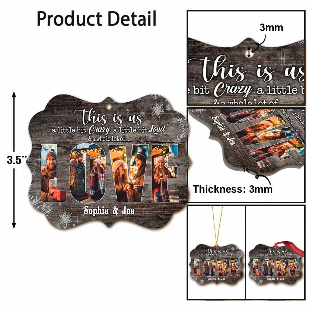 This Is Us Snowy - Personalized Christmas Couple Ornament (Printed On Both Sides)