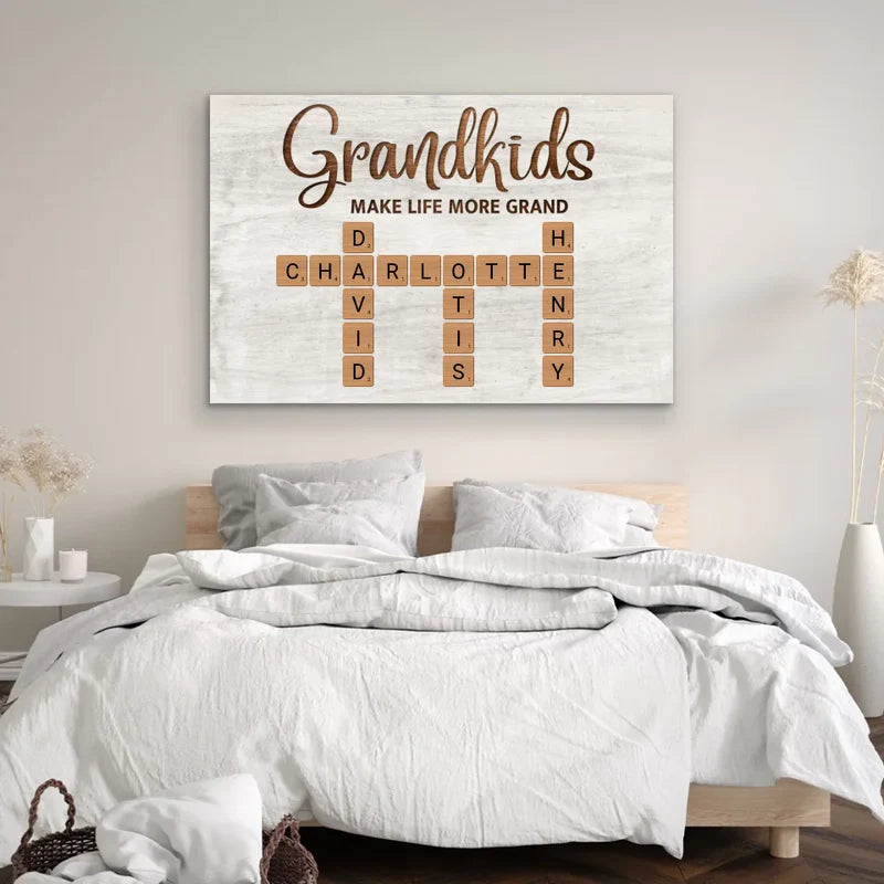 Personalized Grandkids Poster – Custom Name Art Gift for Grandparents