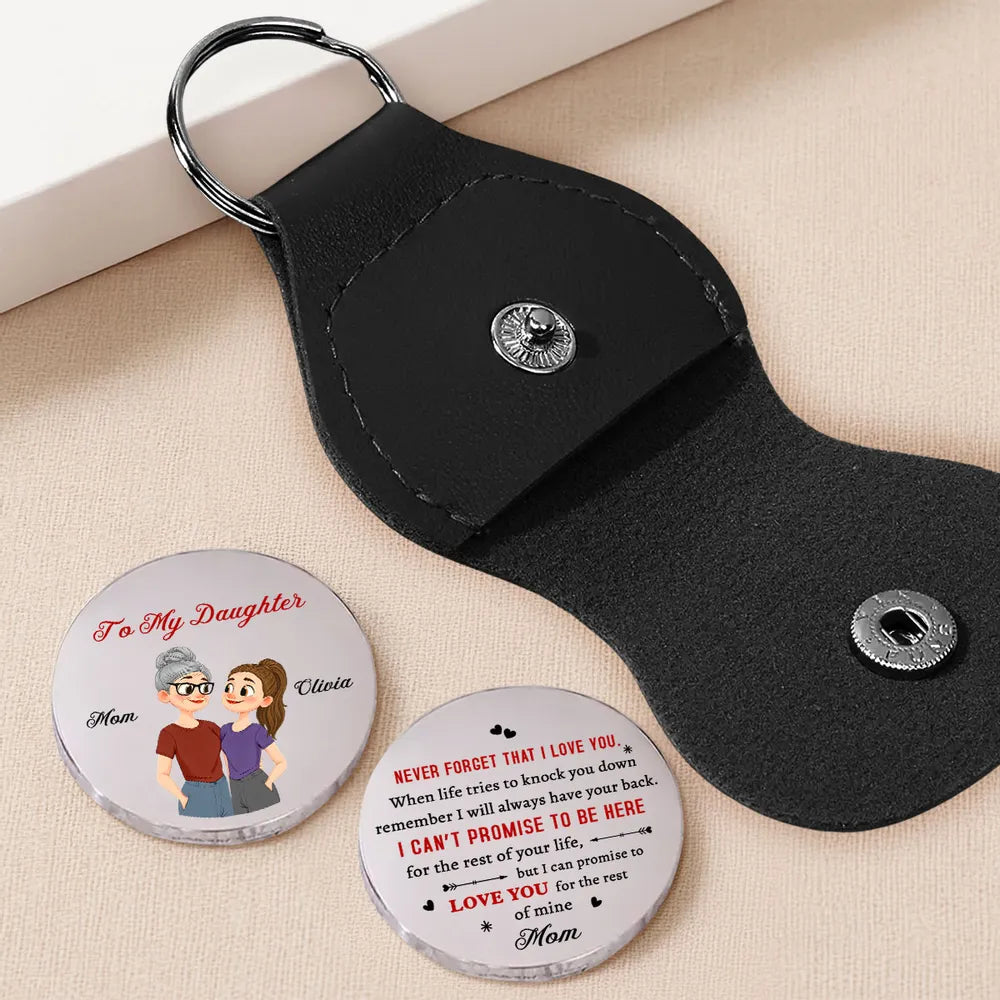 Personalized Pocket Hug for Daughter, Mom and Daughter Illustration, Never Forget That I Love You, Unique Keepsake Gift