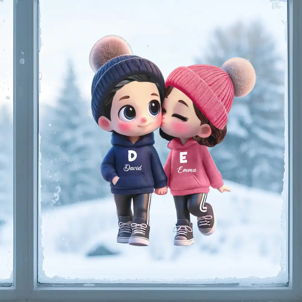 Personalized Sticker Decal for Couples – Cute Cartoon Design, Customizable for Him & Her