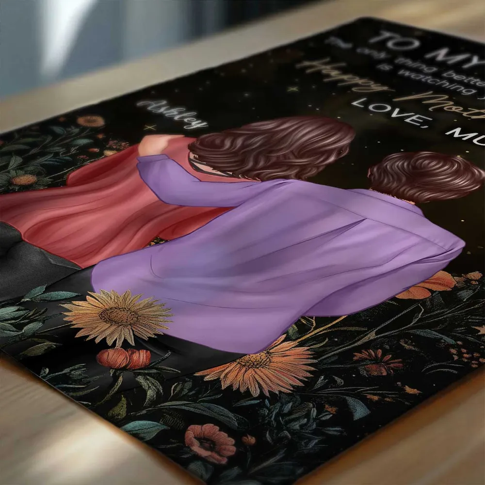To My Daughter Personalized Poster, Heartwarming Mum Message with Golden Script and Floral Night Sky, Unique Mother's Day Gift