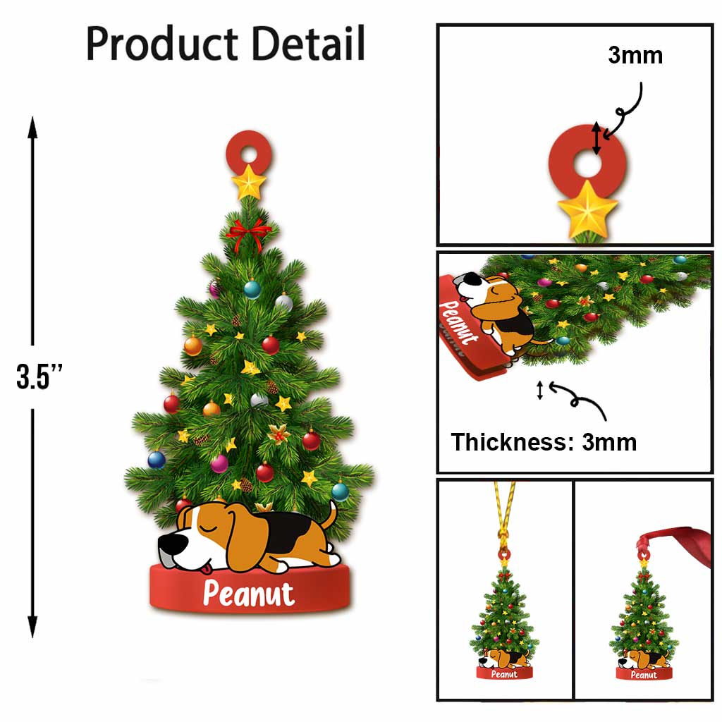 Love My Dog - Personalized Christmas Dog Transparent Ornament