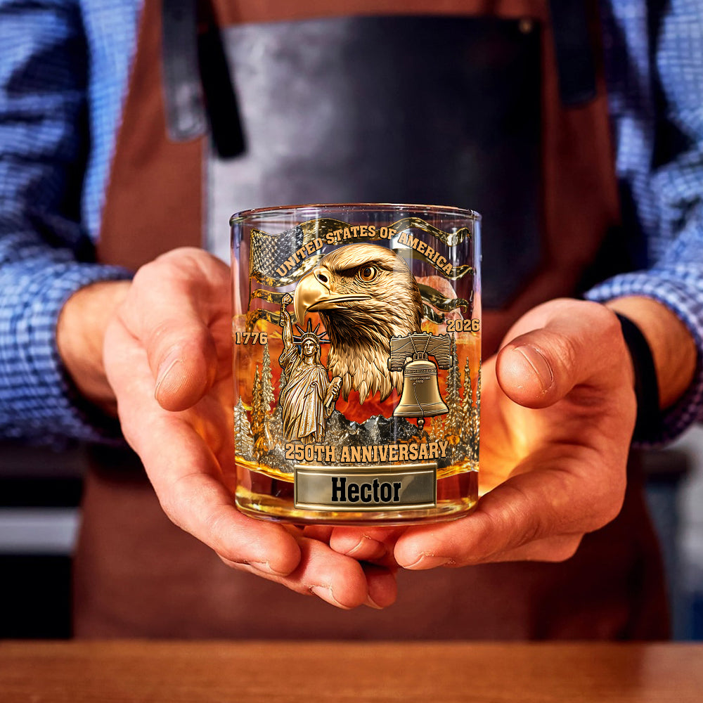 Eagle & Liberty - Personalized Bald Eagle Whiskey Glass