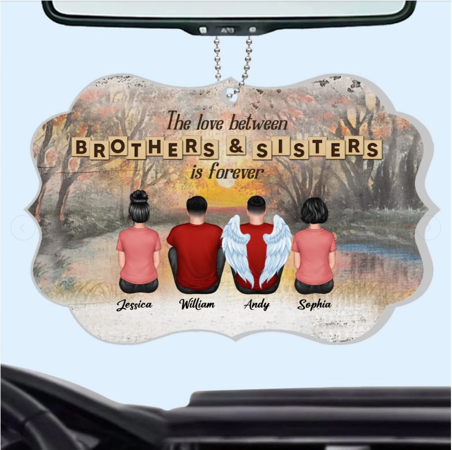 Personalized Brothers & Sisters Forever Poster or Canvas, Keychain, Plaque, Ornament, Wallet Card - Perfect Gift for Siblings, Memorial Keepsake