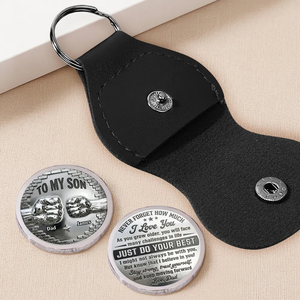 Personalized Pocket Hug Token for Son, Custom Engraved Keepsake Gift From Dad, A Daily Reminder I Love You