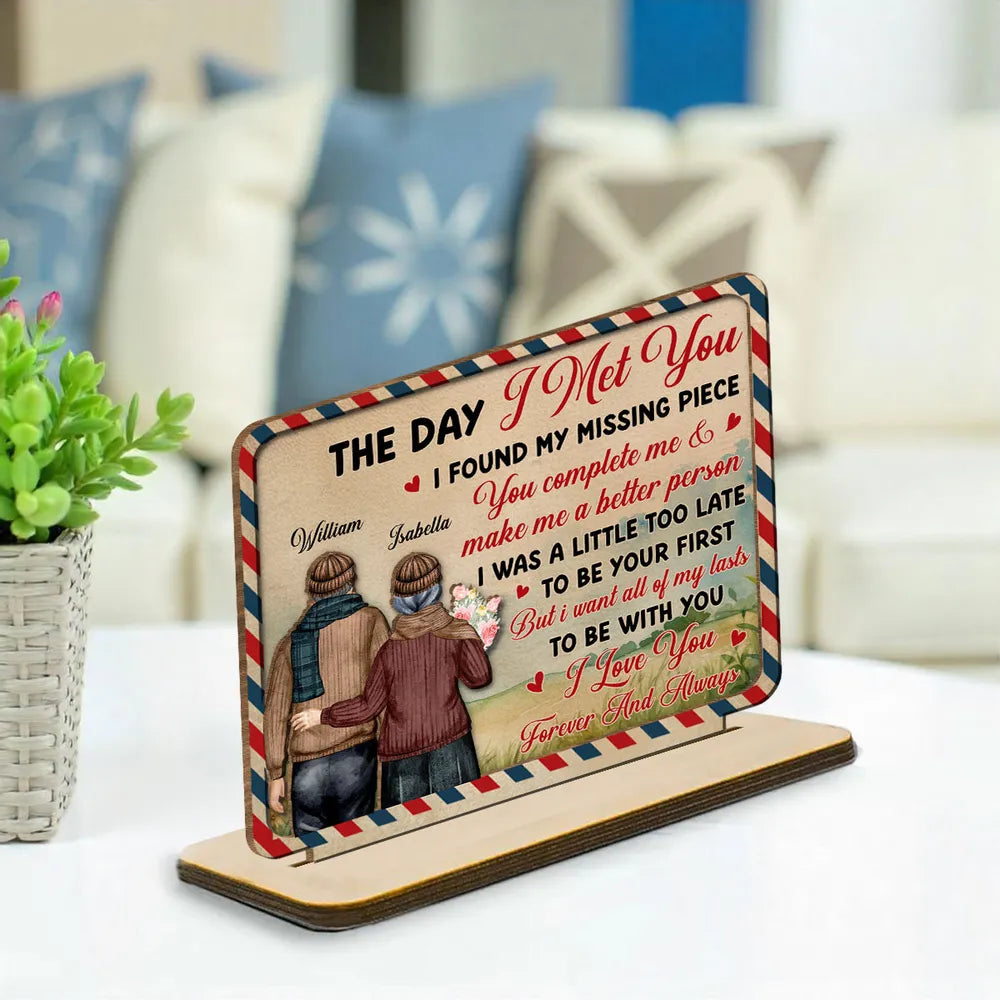 Personalized 2-Layer Wooden Plaque for Couples – Romantic Quote Art, Custom Names, Unique Anniversary Gift with Heartfelt Message