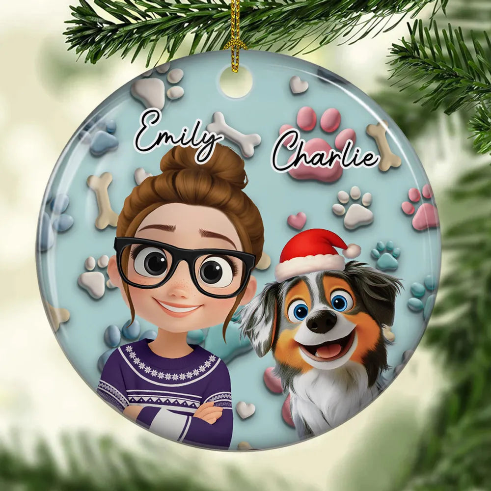 Crystal Ornament with Dog Cartoon Design, High Clarity, Fun and Unique Gift for Pet Lovers
