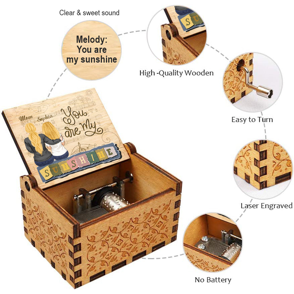 Mother You Are My Sunshine - Personalized Mother's Day Mother Hand Crank Music Box