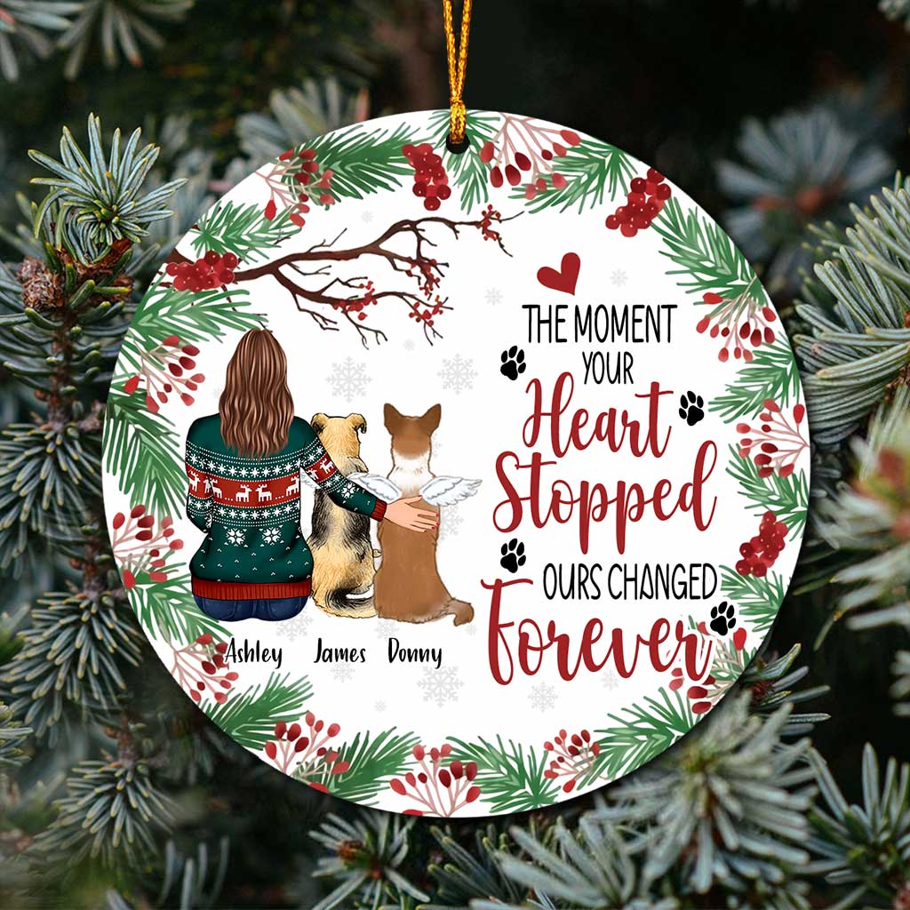 The Moment Your Heart Stopped - Personalized Christmas Dog Ornament (Printed On Both Sides)