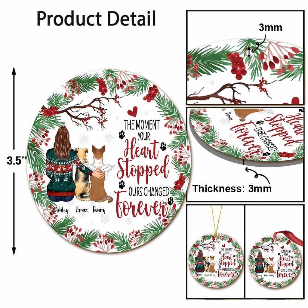 The Moment Your Heart Stopped - Personalized Christmas Dog Ornament (Printed On Both Sides)