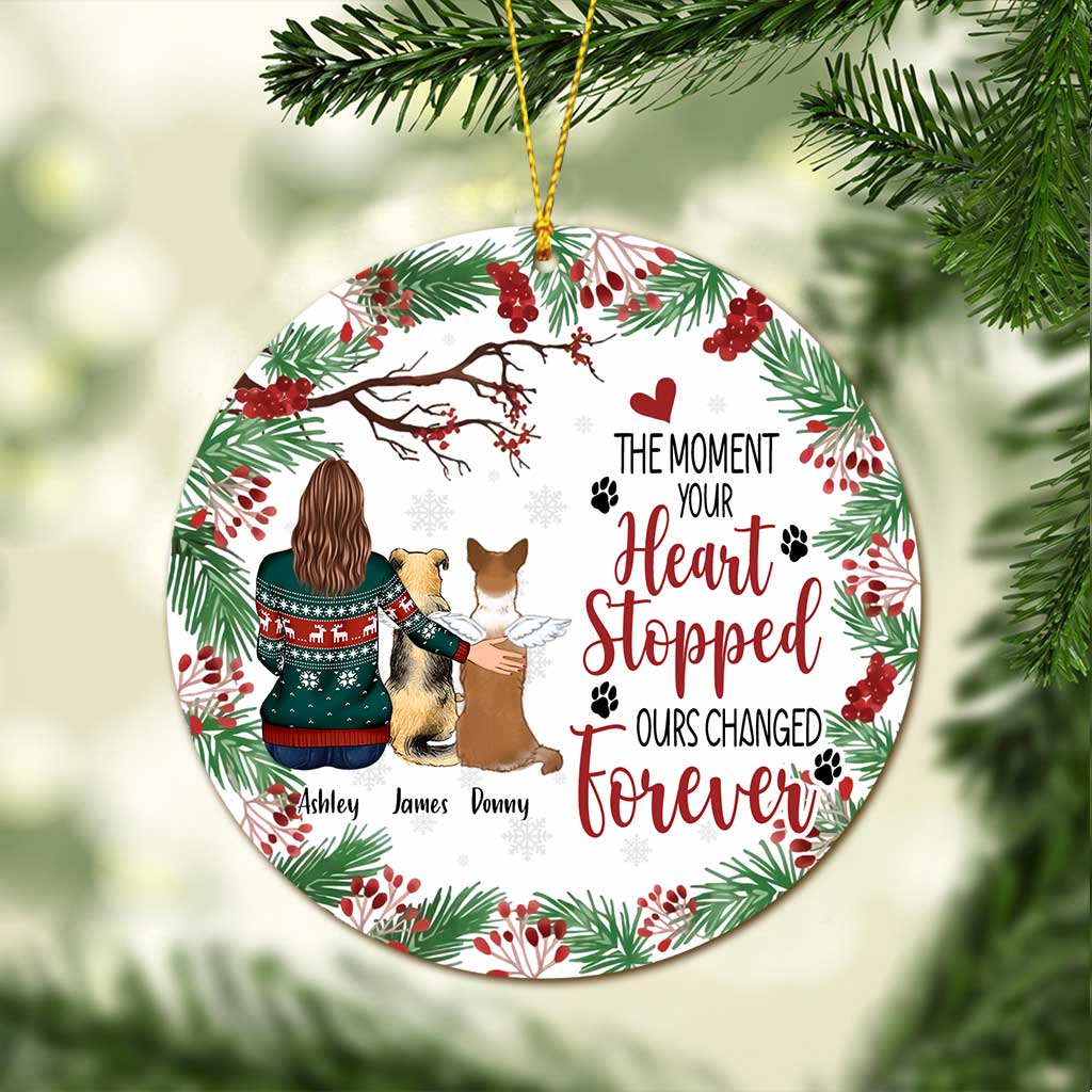 The Moment Your Heart Stopped - Personalized Christmas Dog Ornament (Printed On Both Sides)