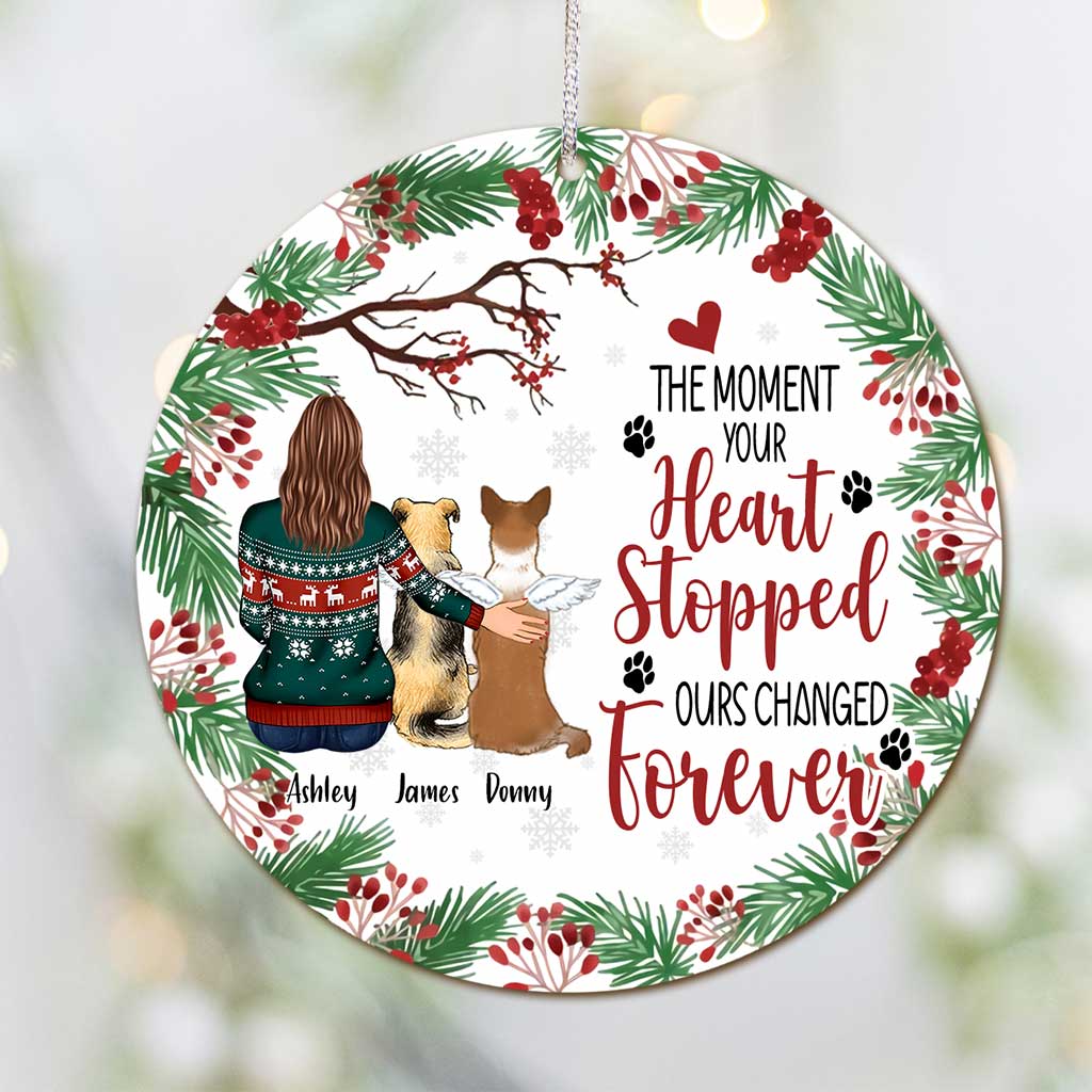 The Moment Your Heart Stopped - Personalized Christmas Dog Ornament (Printed On Both Sides)