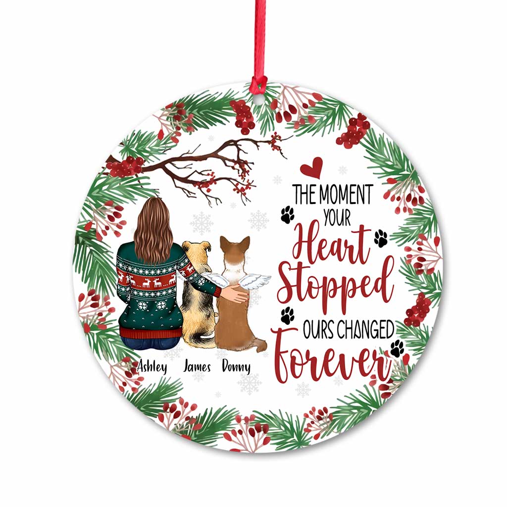 The Moment Your Heart Stopped - Personalized Christmas Dog Ornament (Printed On Both Sides)