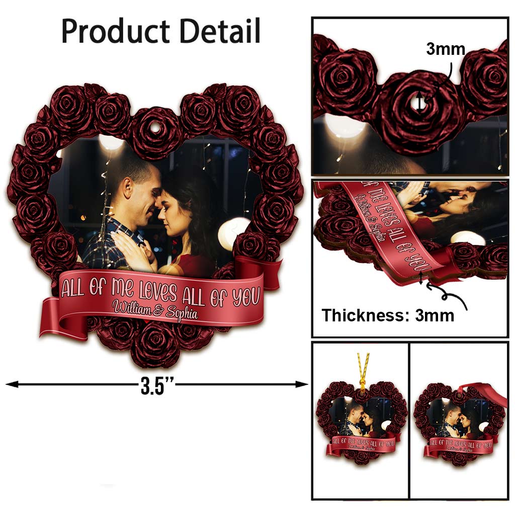 All Of Me Loves All Of You - Personalized Christmas Couple Ornament (Printed On Both Sides)