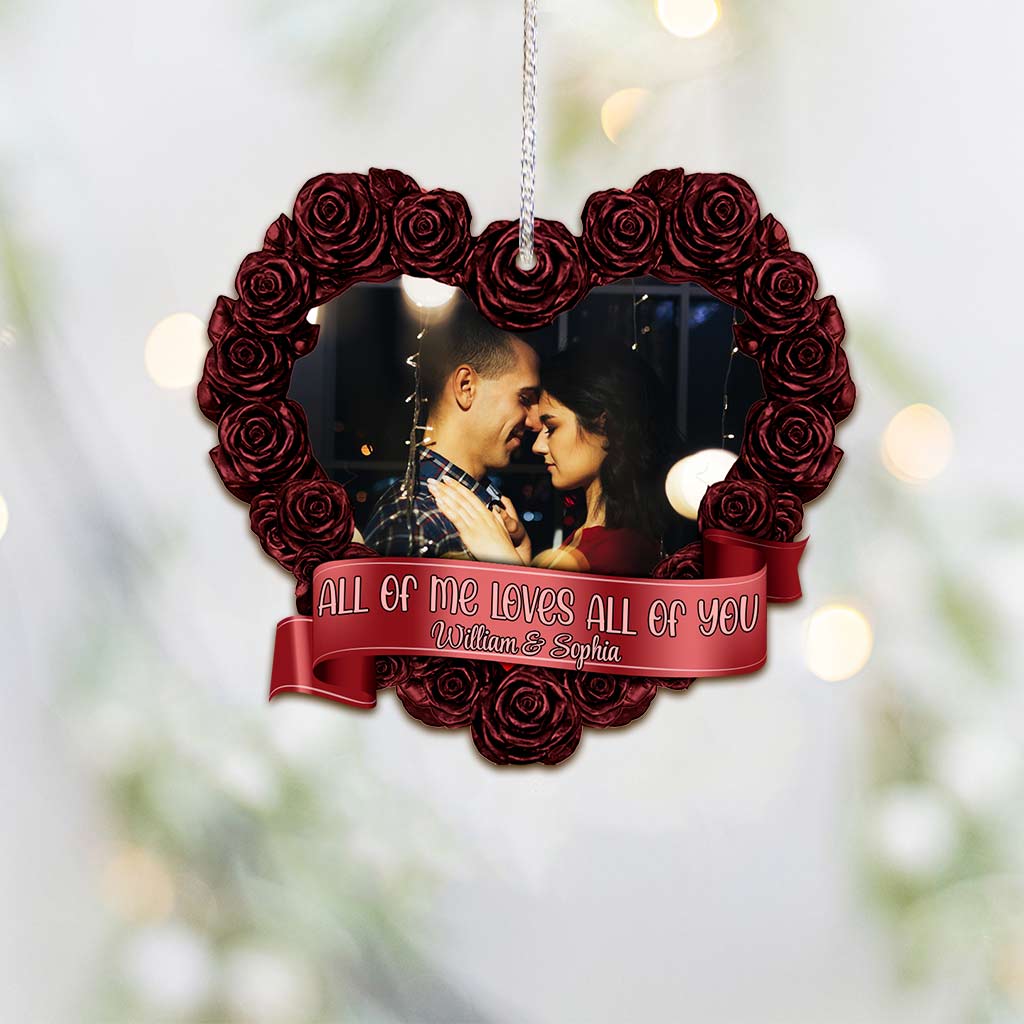 All Of Me Loves All Of You - Personalized Christmas Couple Ornament (Printed On Both Sides)