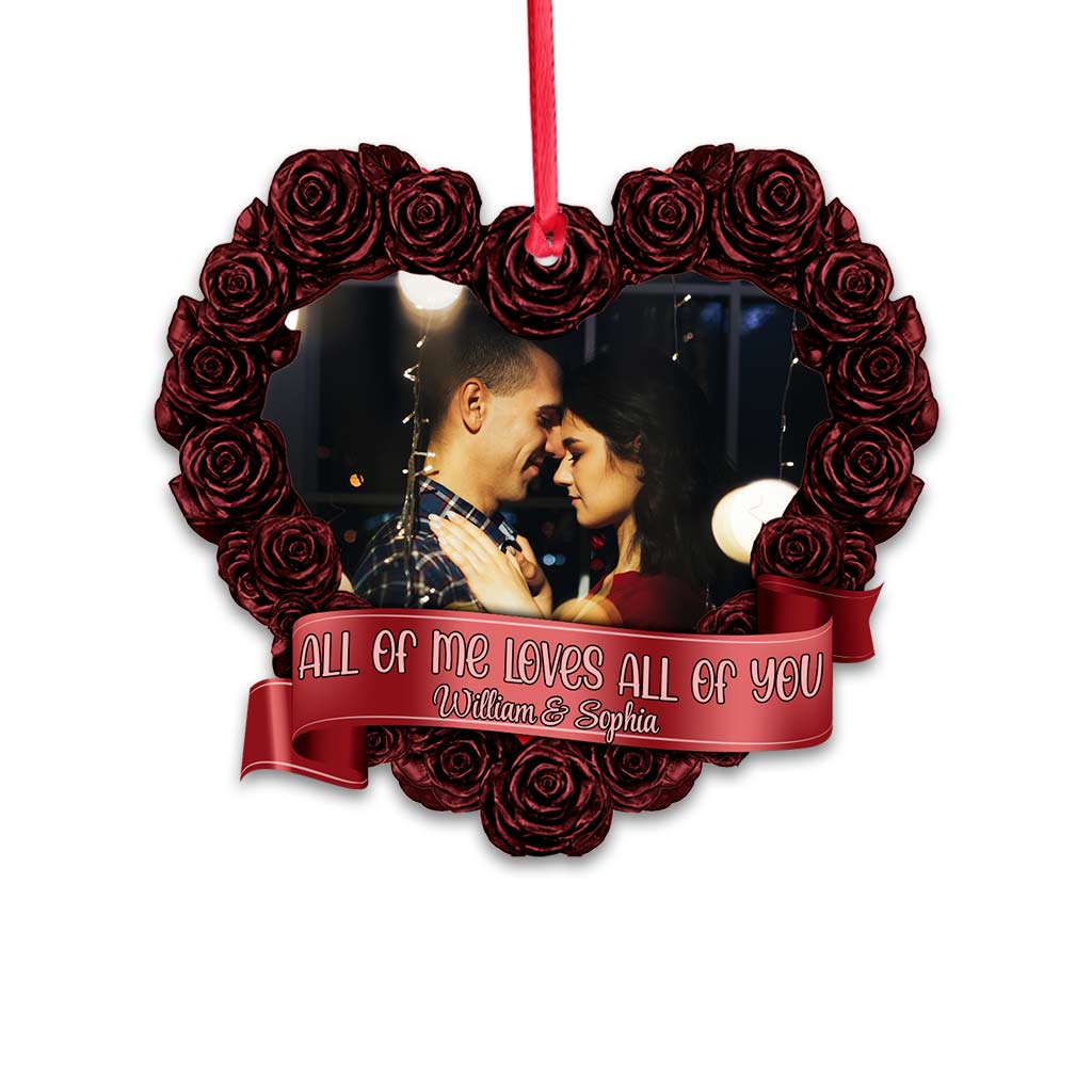 All Of Me Loves All Of You - Personalized Christmas Couple Ornament (Printed On Both Sides)