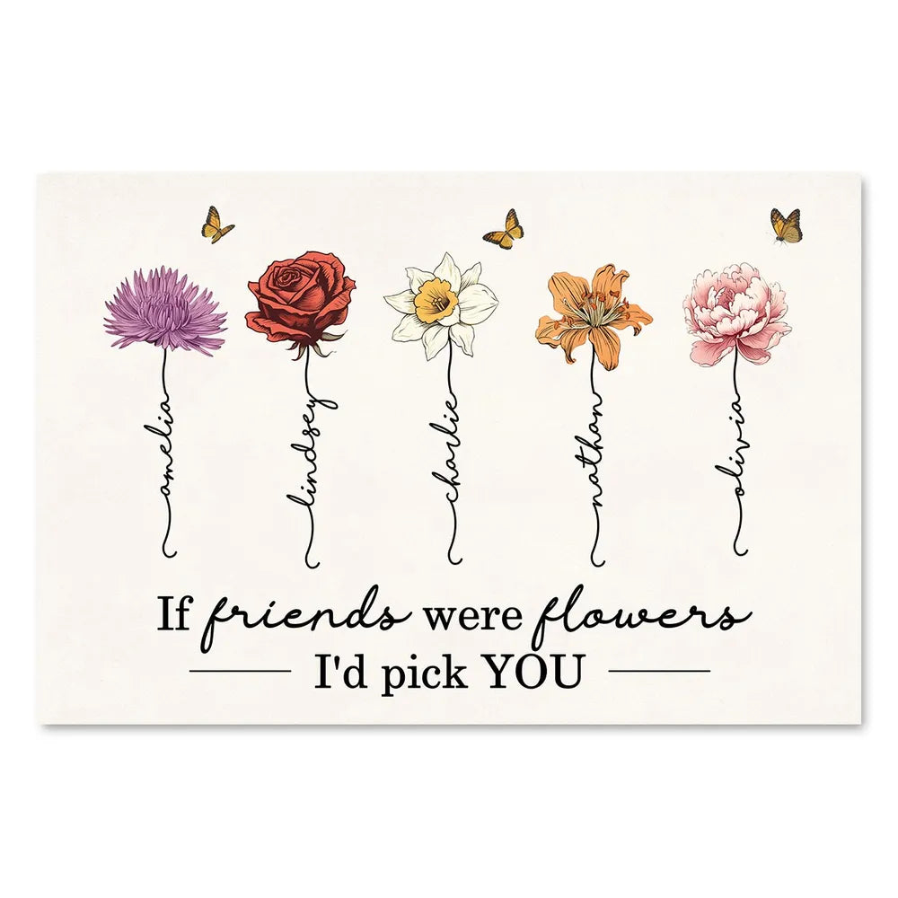 Personalized Poster Floral Friends Design High Clarity Beautiful and Practical Gift Choice