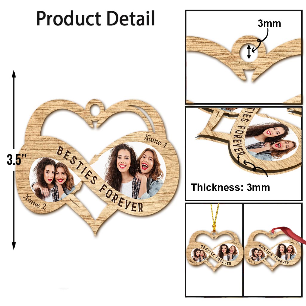 Besties Forever - Personalized Christmas Ornament (Printed On Both Sides)