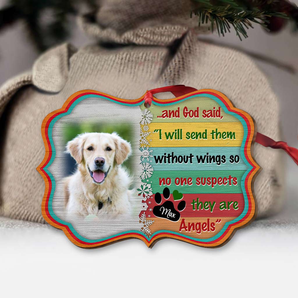 Angels Without Wings - Personalized Christmas Dog Ornament (Printed On Both Sides)