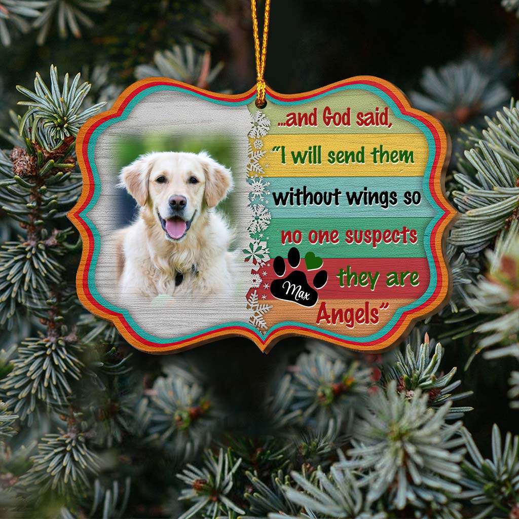 Angels Without Wings - Personalized Christmas Dog Ornament (Printed On Both Sides)