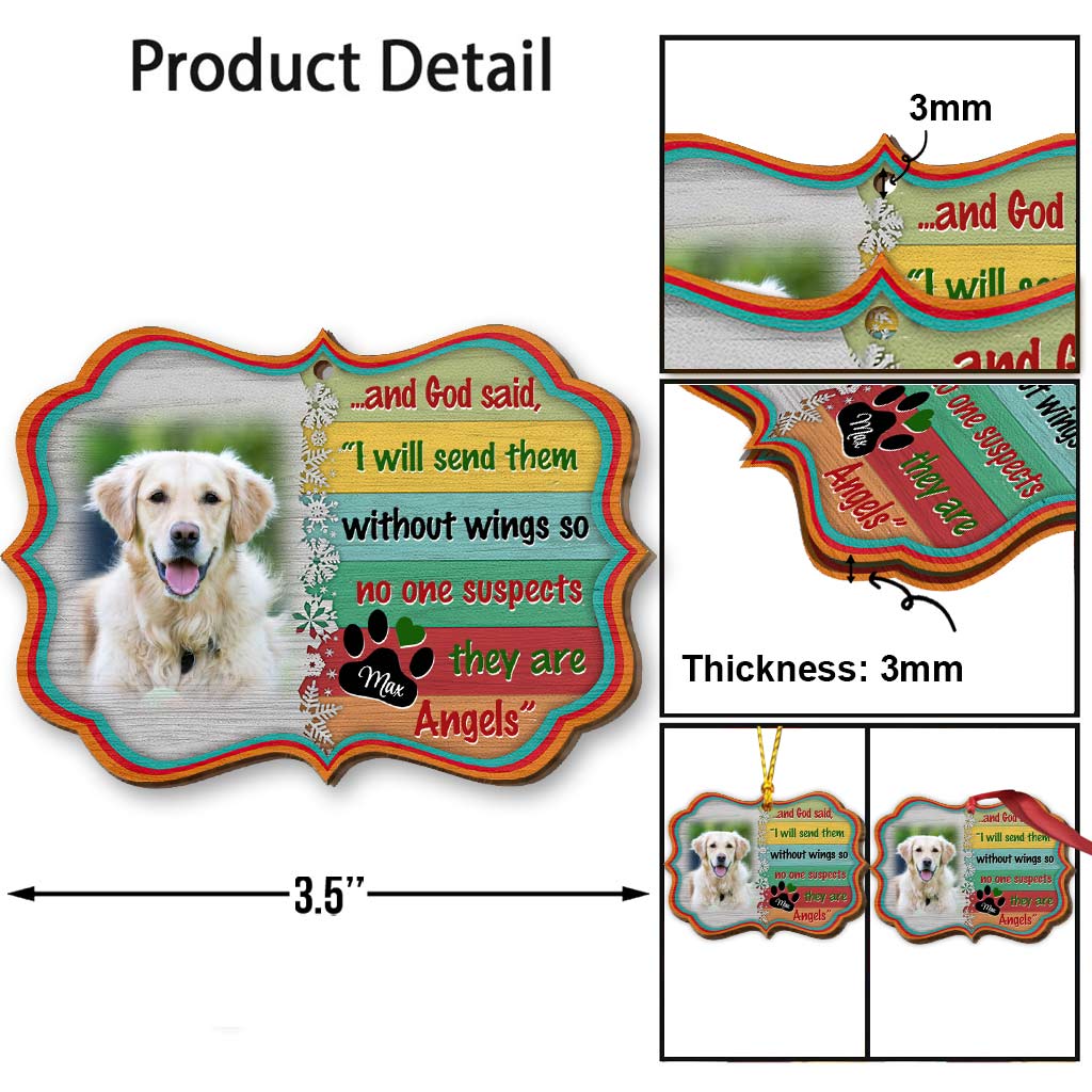 Angels Without Wings - Personalized Christmas Dog Ornament (Printed On Both Sides)