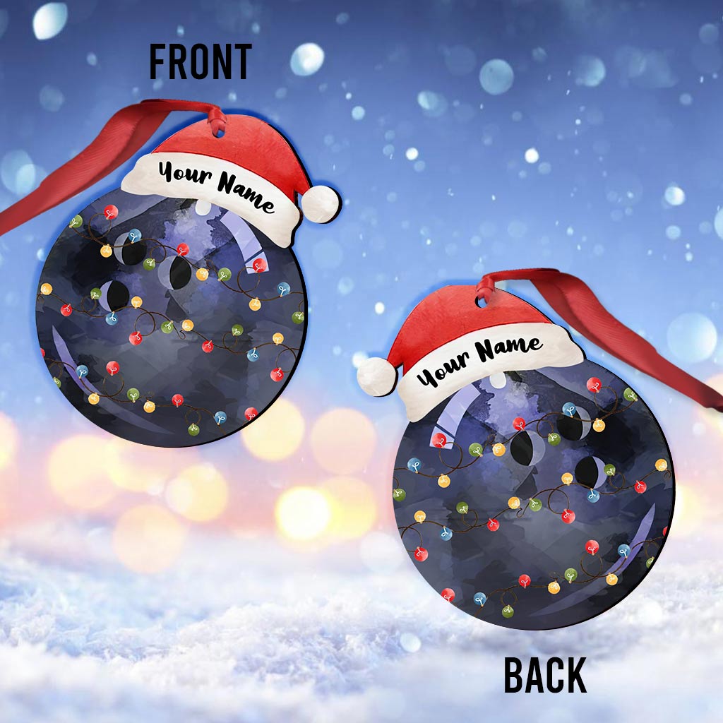 Sport Lovers - Personalized Christmas Bowling Ornament (Printed On Both Sides)