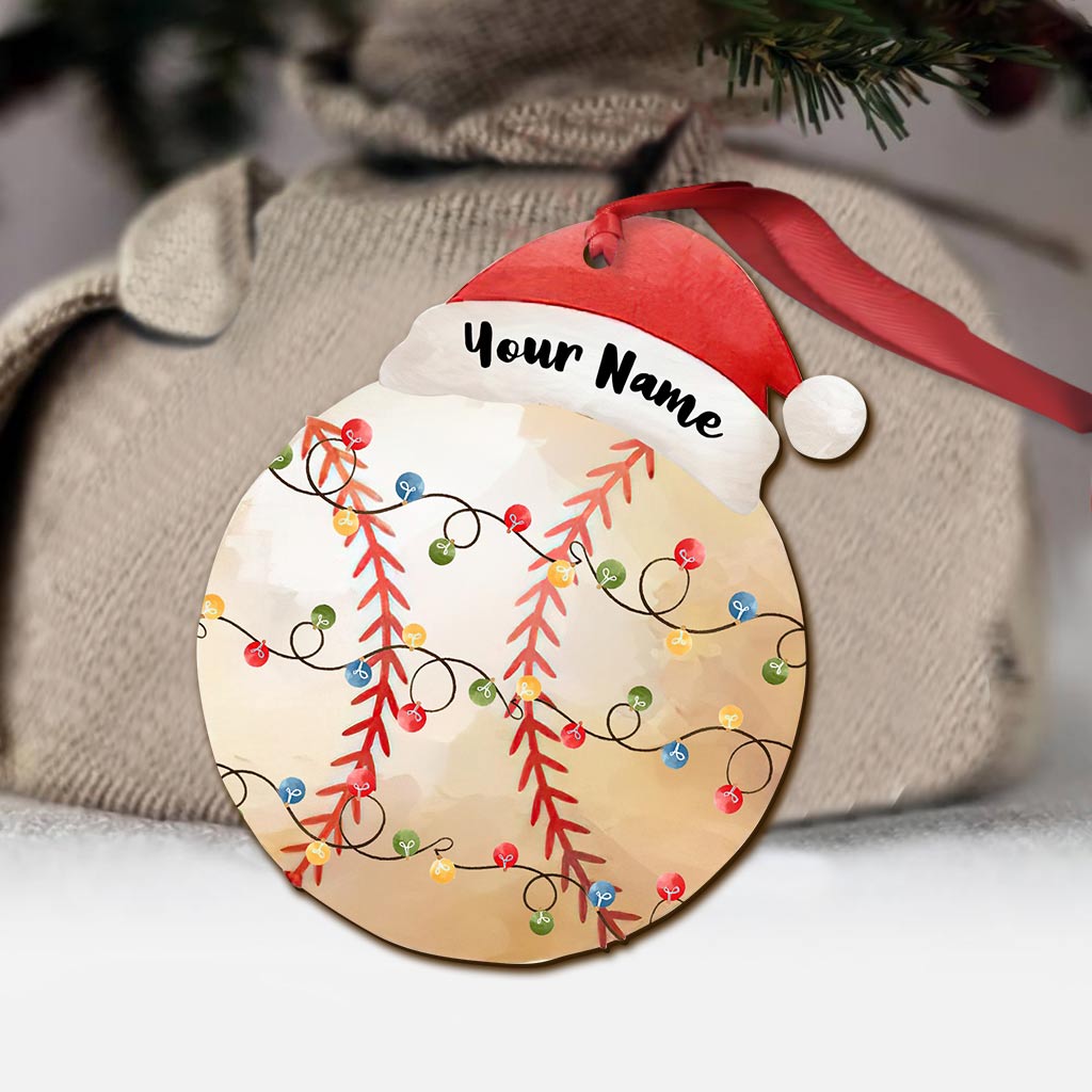 Sport Lovers - Personalized Christmas Baseball Ornament (Printed On Both Sides)