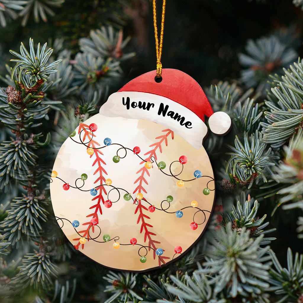 Sport Lovers - Personalized Christmas Baseball Ornament (Printed On Both Sides)