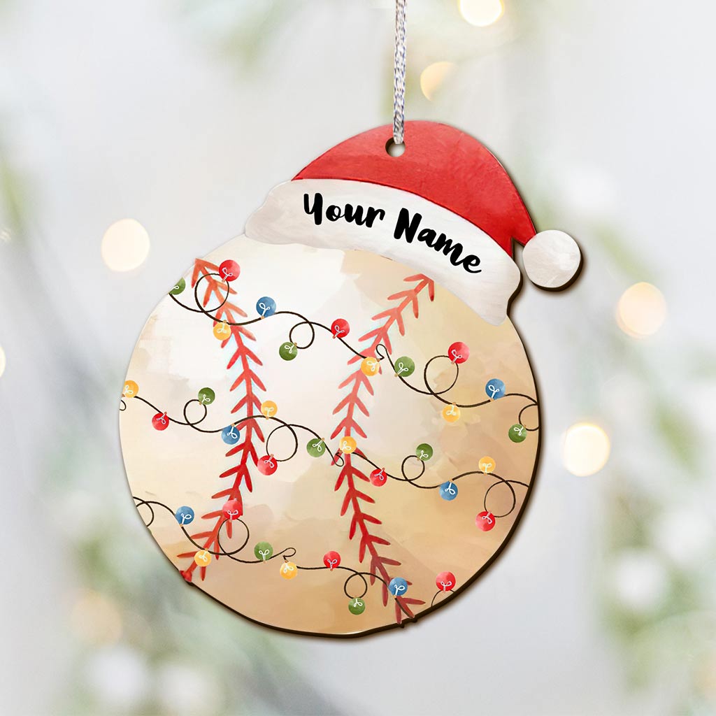 Sport Lovers - Personalized Christmas Baseball Ornament (Printed On Both Sides)