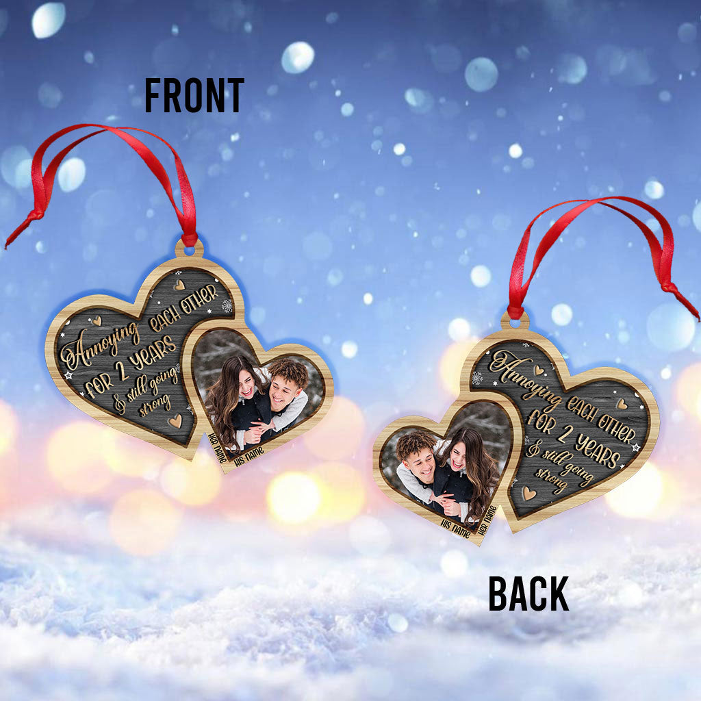 Annoying Each Other For Years And Still Going Strong - Personalized Christmas Couple Ornament (Printed On Both Sides)