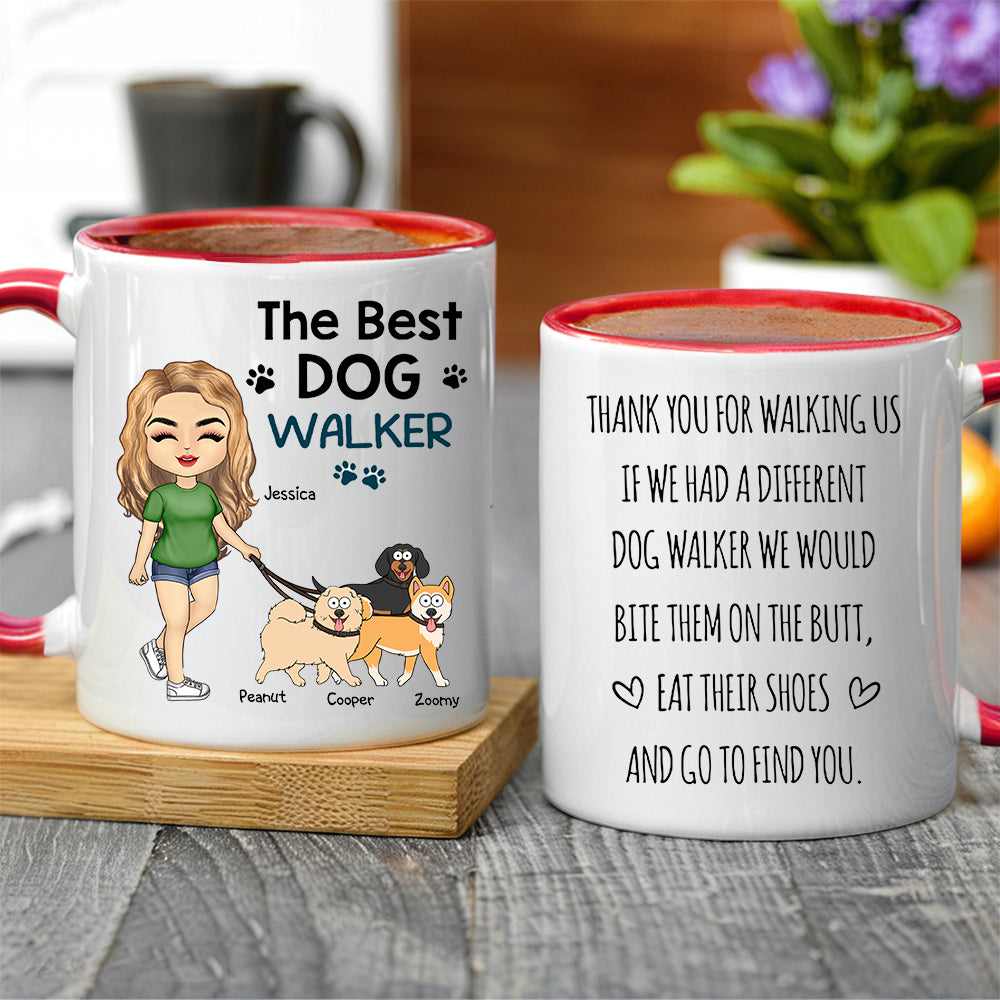 Thank You for Walking Me – Hilarious Personalized White Ceramic Mug for Dog Walkers, Customizable with Dog, Perfect Gift for Pet Lovers