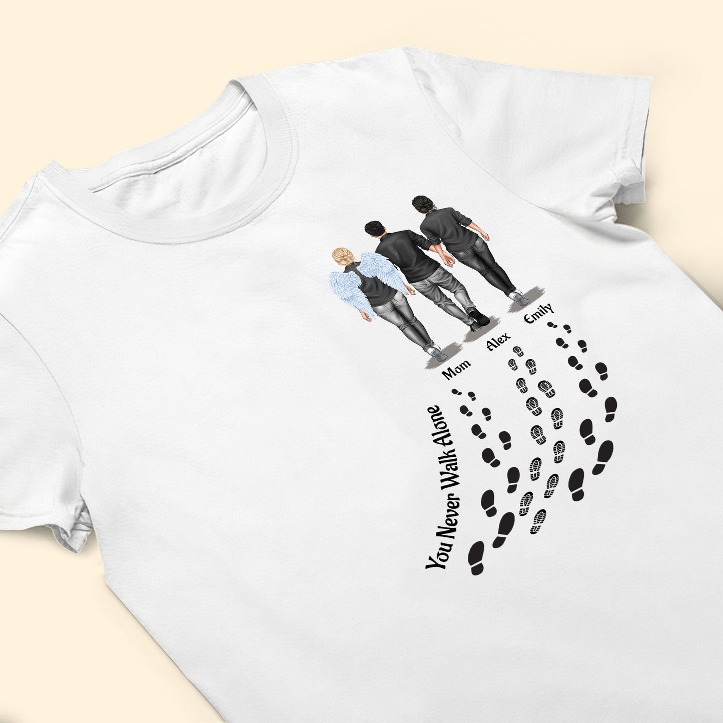 Personalized Family T-Shirt - Custom Gift 'You Never Walk Alone'