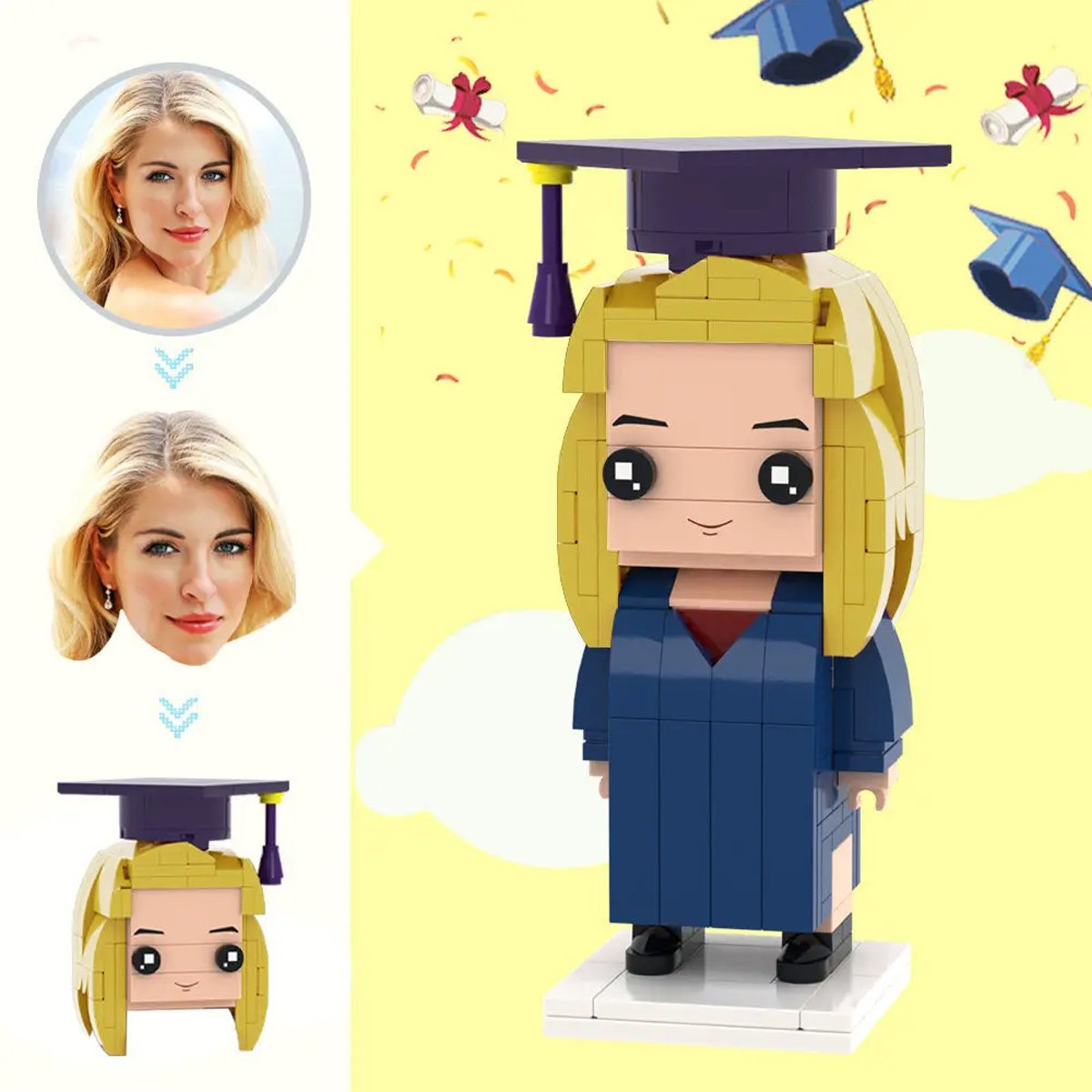 He/She Believed She/He Could So She/He Did - Personalized Graduation Graduation Photos Brick Figures