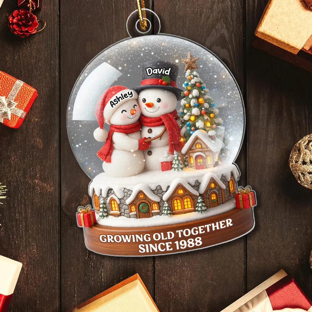 Christmas Snow Globe Acrylic Ornament | Romantic Holiday Décor | Thoughtful Gift for Couples