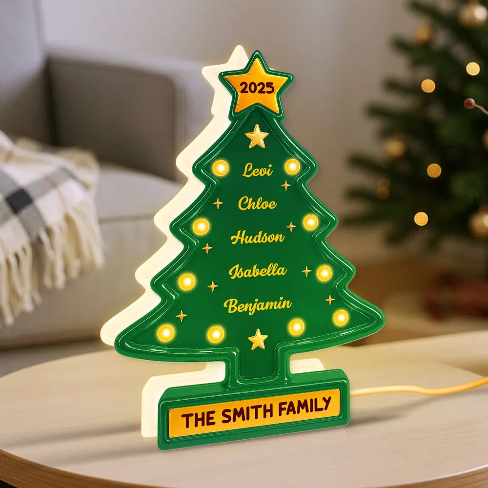 Acrylic Light Box Christmas Tree — warm glowing tabletop décor for family gatherings, customizable look, holiday-ready, perfect gift for home and friends