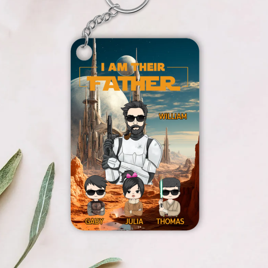 Customizable "I Am Their Father" Acrylic Keychain - Perfect Father's Day Gift