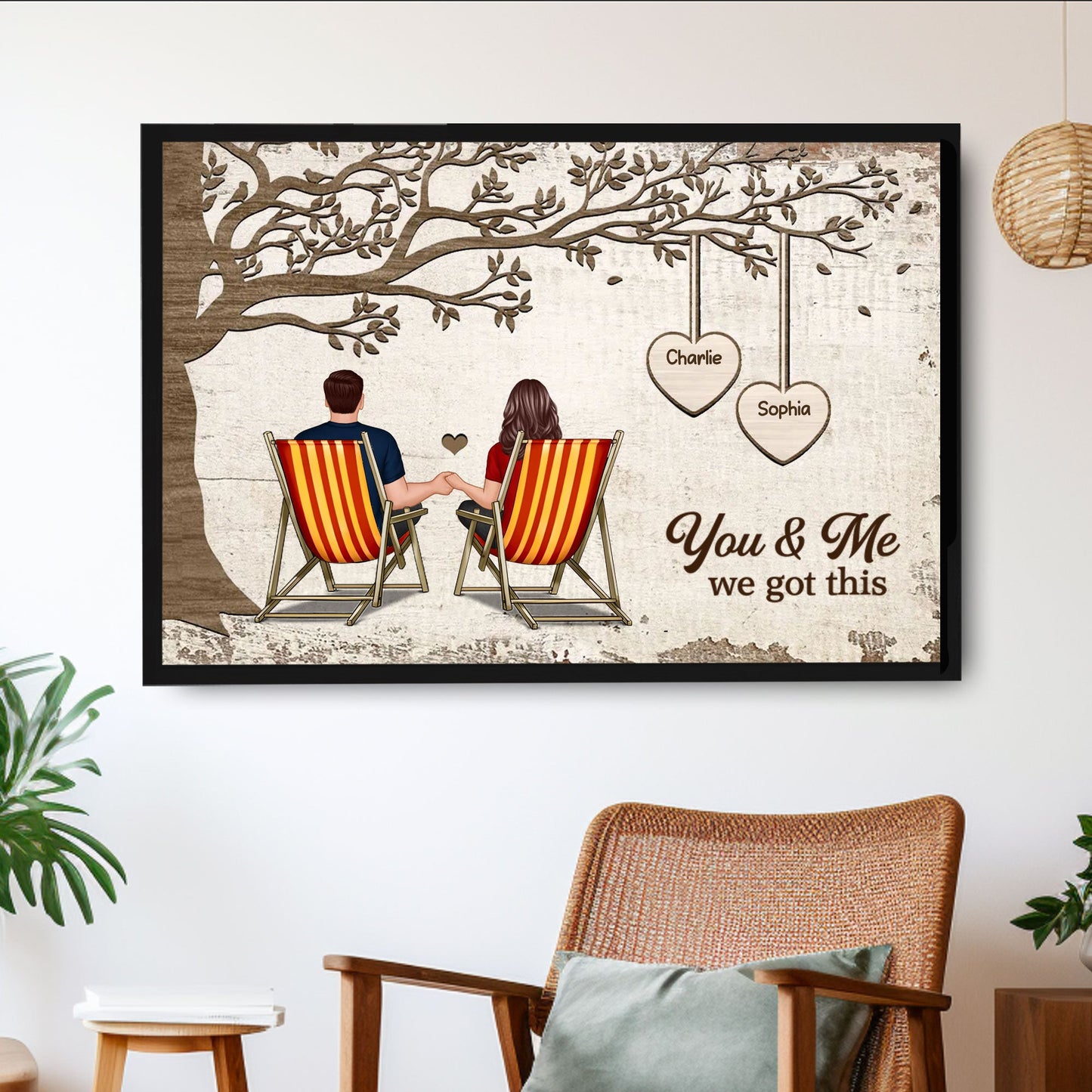 Personalized Poster/Canvas - Couple Sitting Under Tree, You Will Forever Be My Always, A Romantic Gift for Couples