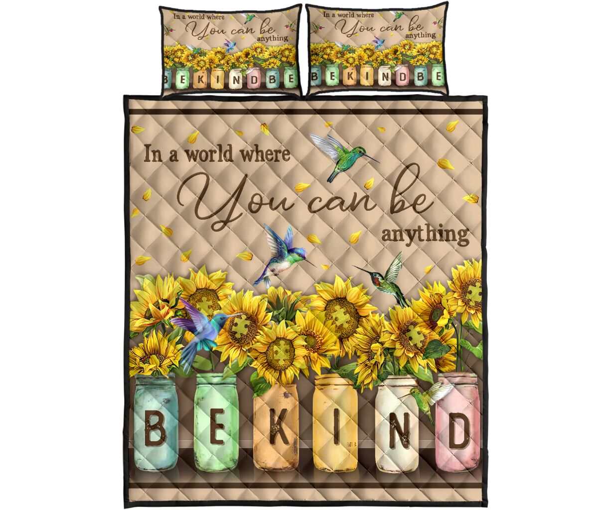 In A World Where You Can Be Anything Autism Awareness Quilt Set 0622