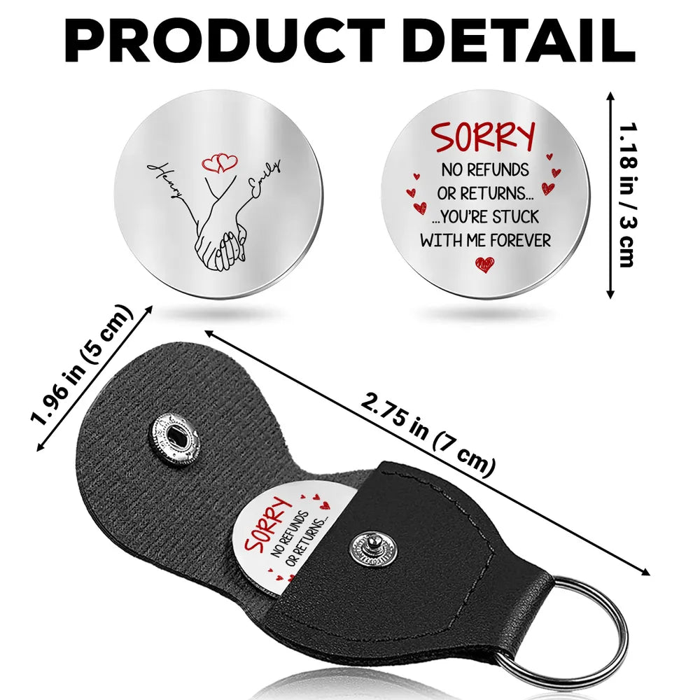 Personalized Pocket Hug Coin with Holding Hands & Heart - Unique Romantic Gift for Couple, Easy Everyday Carry