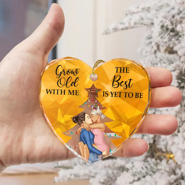 From Our First Kiss Till Our Last Breath Christmas Couple - Personalized Custom Shaped Keychain or Ornament or Poster or Plaque