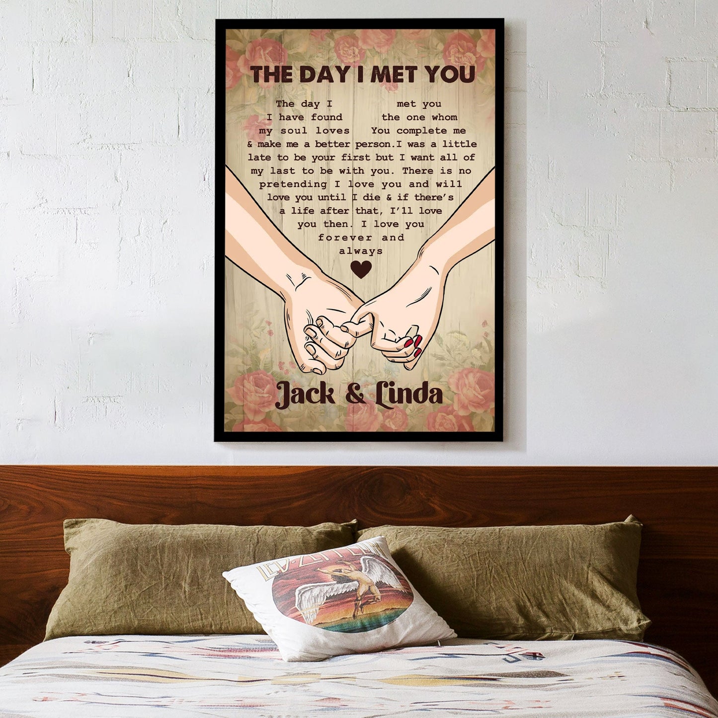 Couple Holding Hands Custom Vertical Poster – "Forever Love" Perfect Romantic Holiday Gift