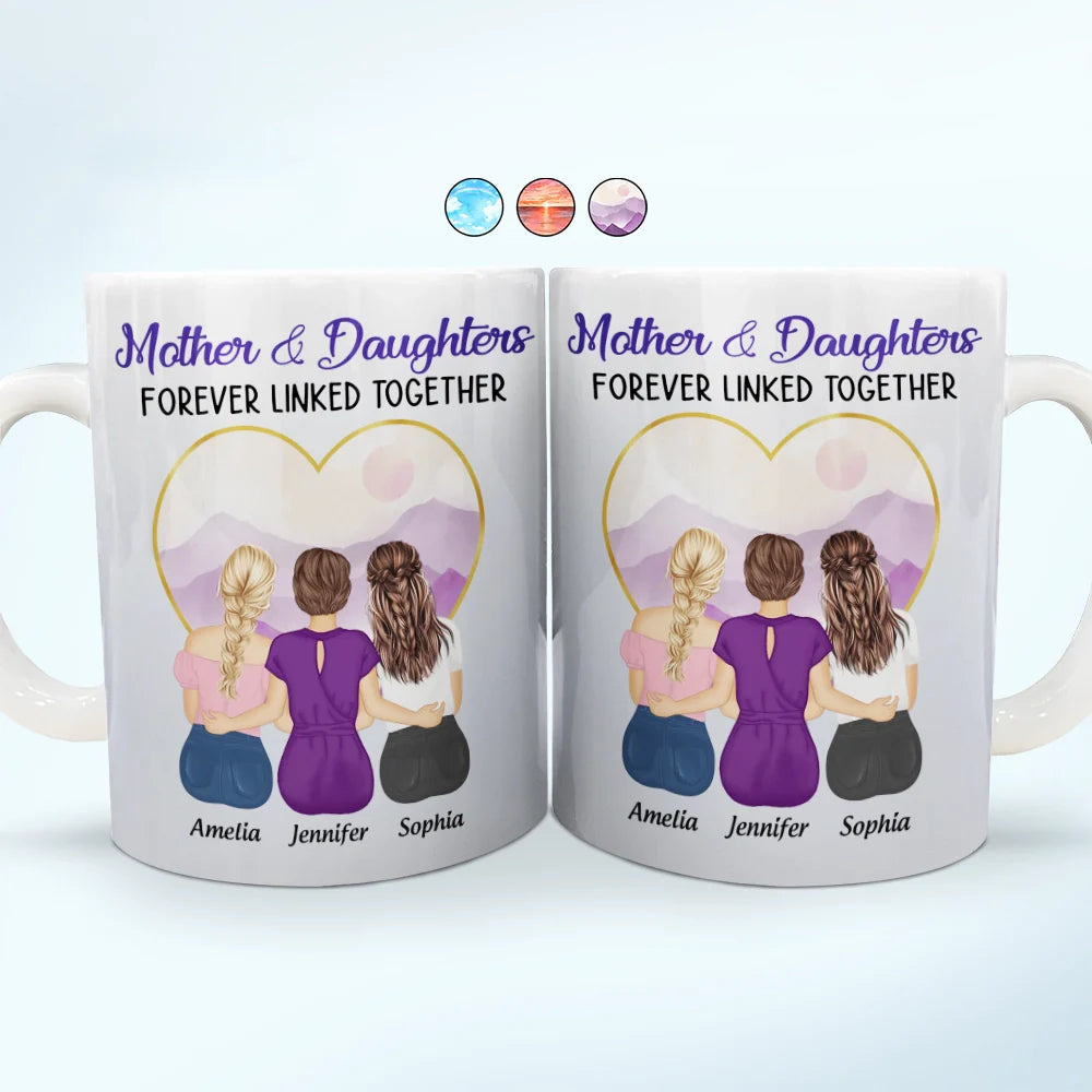 Personalized Mug for Mother and Daughters – Heartwarming Family Gift with Custom Names, Great for Mother's Day or Family Gatherings