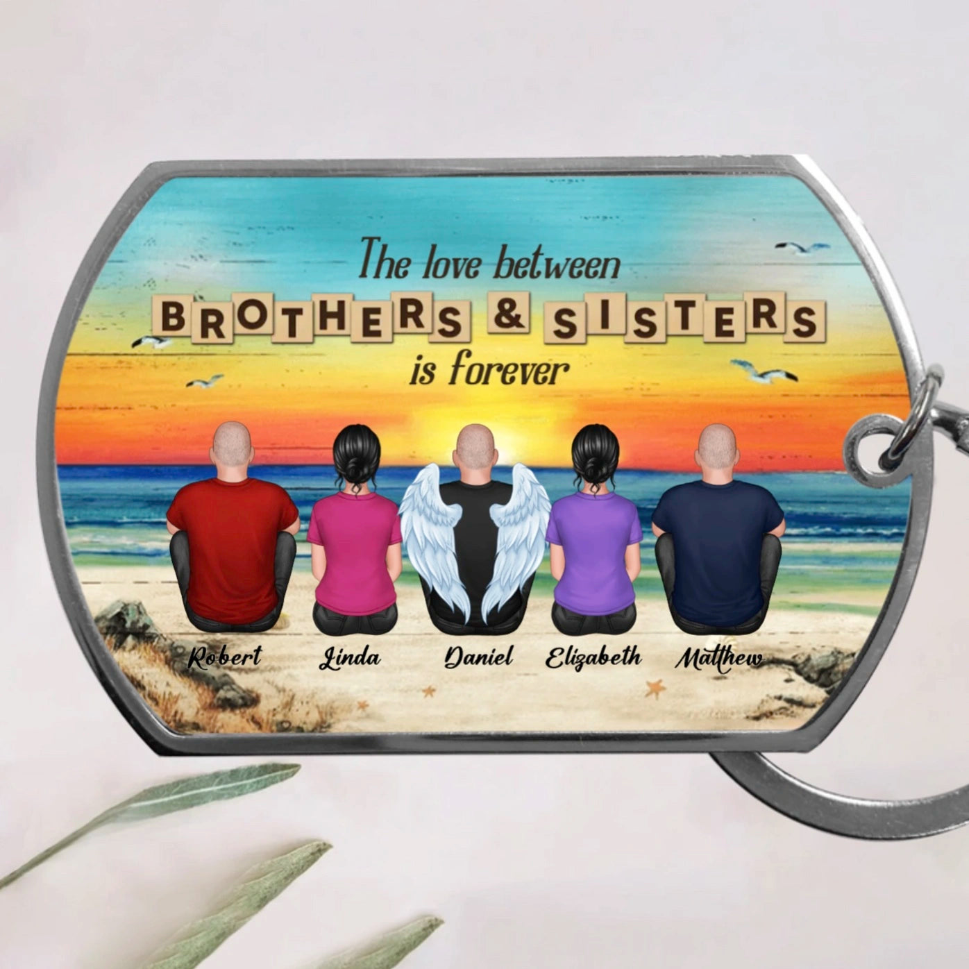 Personalized Brothers & Sisters Forever Keychian, Cup, Ornament, Poster or Canvas, Plaque, Wallet Card - Perfect Gift for Siblings, Memorial Keepsake